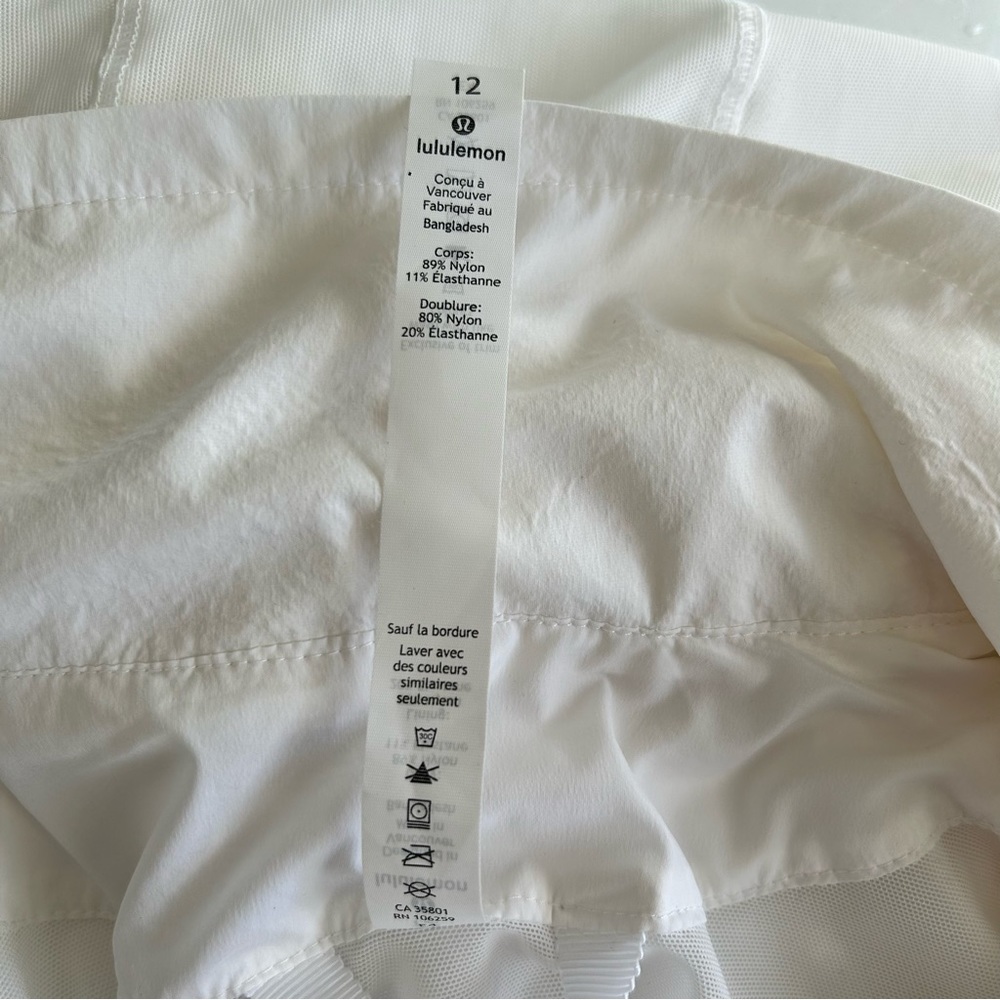 Lululemon 12 goal crusher Jacket White Full Zip Thumbholes Hood - Picture 8 of 10